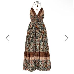 Free people boho maxi dress, halter top